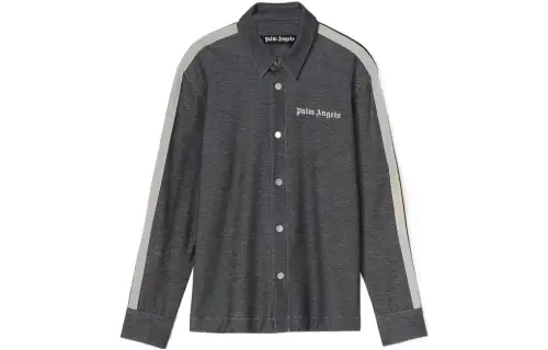 Palm Angels denim-effect track shirt