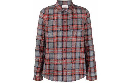 SAINT LAURENT Shirts Men's Red Lapel Moderate Shirt
