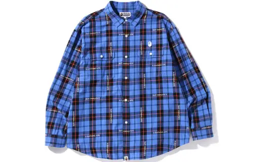 Bape Logo Check Loose Fit Shirt