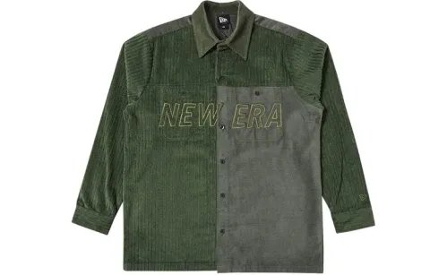 New Era Shirts Unisex Army Green Square Collar Moderate Shirt