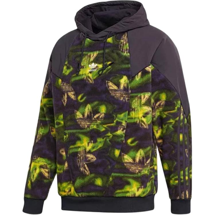 Adidas Originals BIG TREFOIL Polar Fleece Sweatshirt Men's Green Black