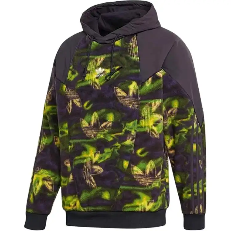 Adidas Originals BIG TREFOIL Polar Fleece Sweatshirt Men's Green Black