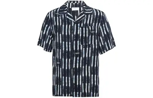 OFF-WHITE Graphic-print Silk Shirt