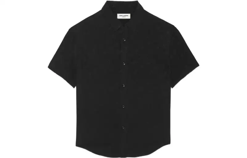 SAINT LAURENT Shirts Men's Black Pointed Collar Moderate Other