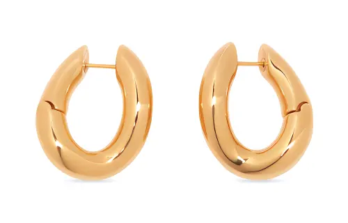 Balenciaga Logo Engraved Loop Earrings
