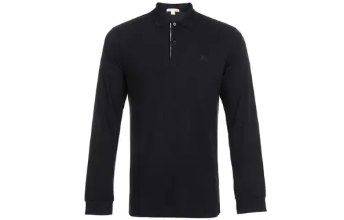 Burberry Polo Shirts Men's Black Polo Collar Moderate Straight Fit