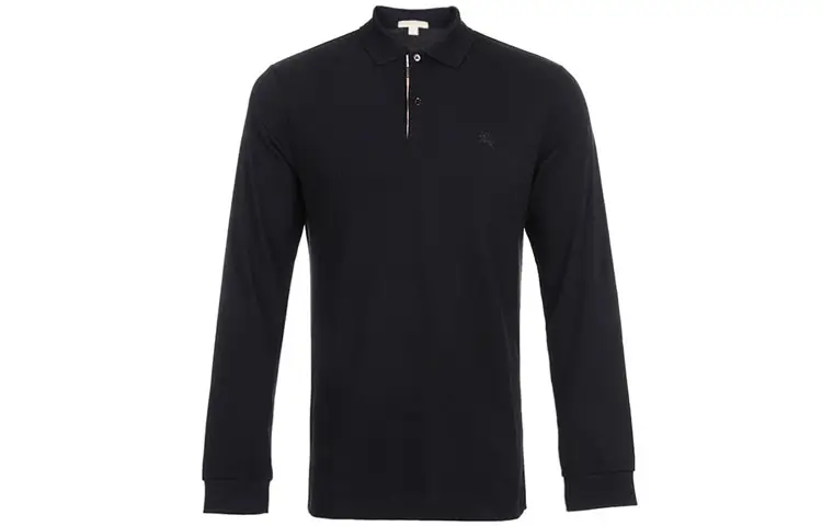 Burberry Polo Shirts Men's Black Polo Collar Moderate Straight Fit