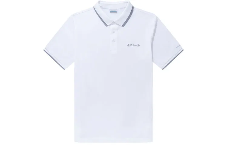 Columbia Polo Shirts Men's White Polo Collar Moderate Straight Fit