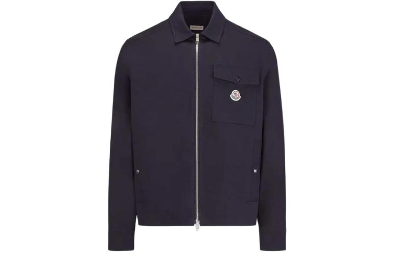 Мужская рубашка Moncler Logo Shirt (темно-синяя)