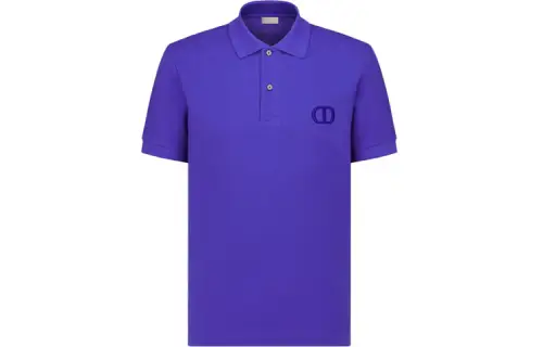 DIOR Quarterly New Products Polo Shirts Men's Purple Polo Collar Moderate Straight Fit