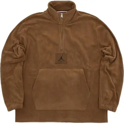 Jordan ESSENTIALS Sweatshirts Men's Tan Stand Collar Thickened Regular