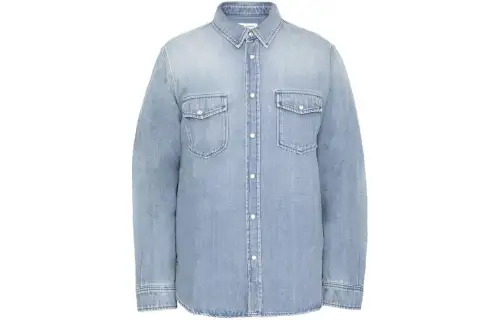 SAINT LAURENT Buttoned Long Sleeved Denim Shirt