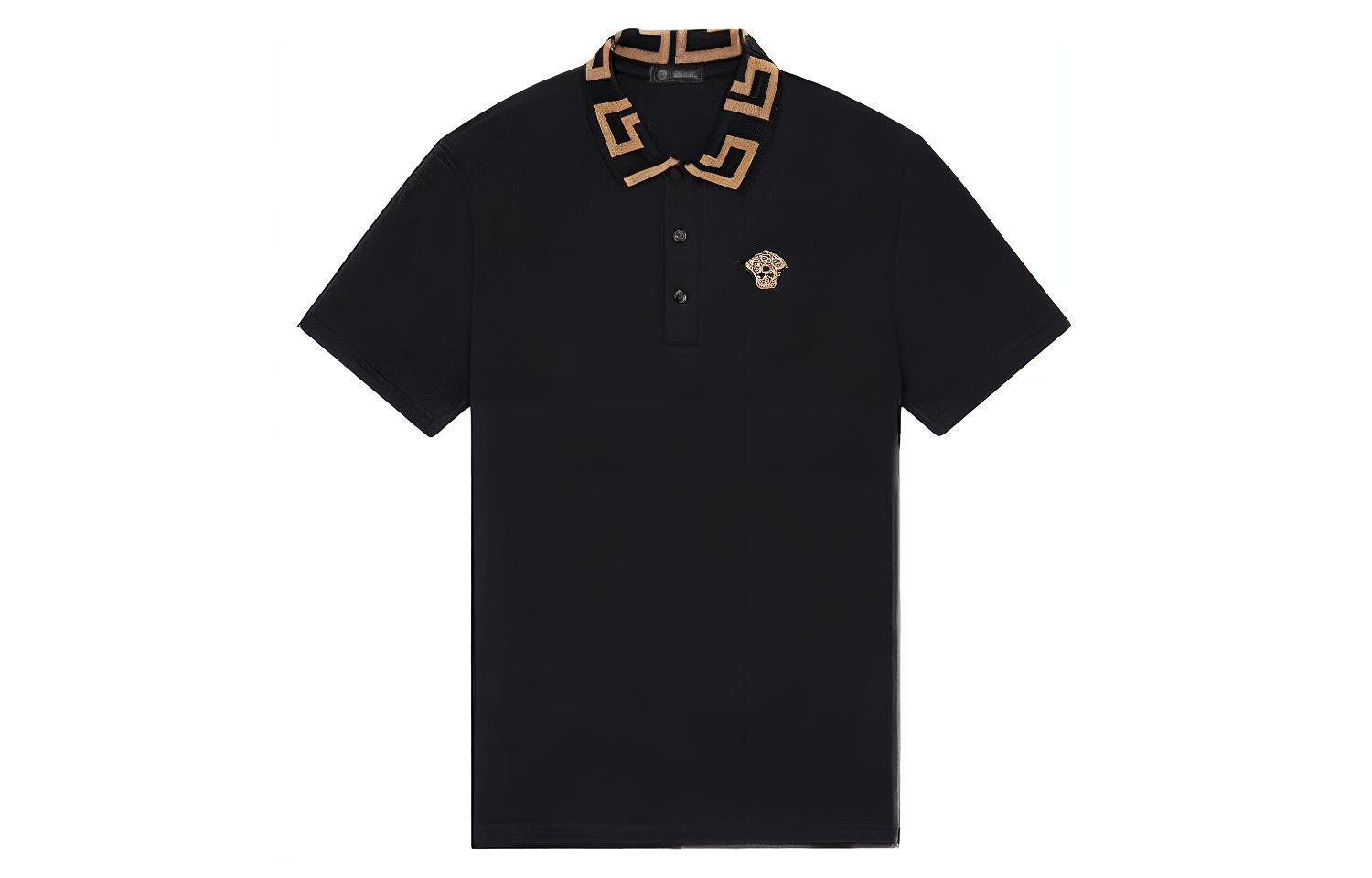 VERSACE Versace, black polo, with short sleeve