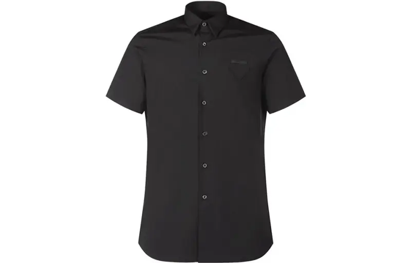 PRADA Shirts Men's Black Pointed Collar Moderate Other