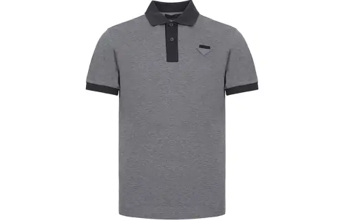 PRADA Polo Shirt Men's Gray Multicolor