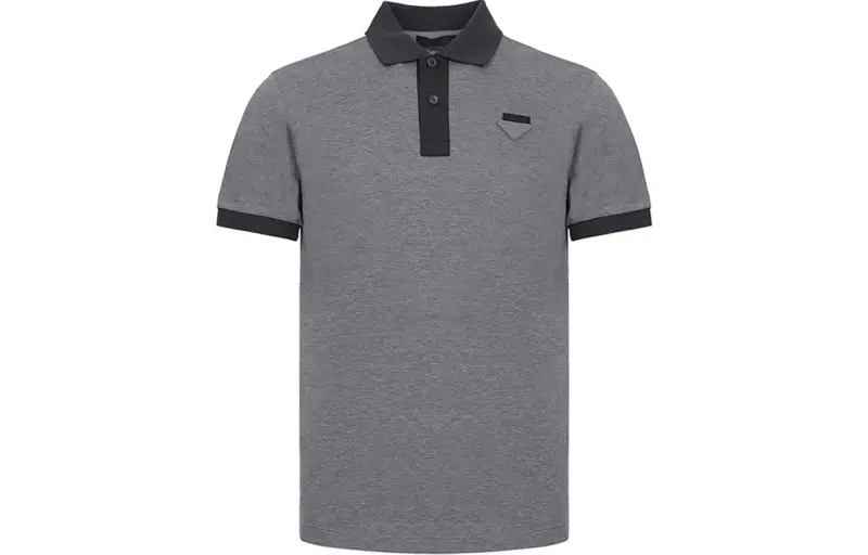 PRADA Polo Shirt Men's Gray Multicolor