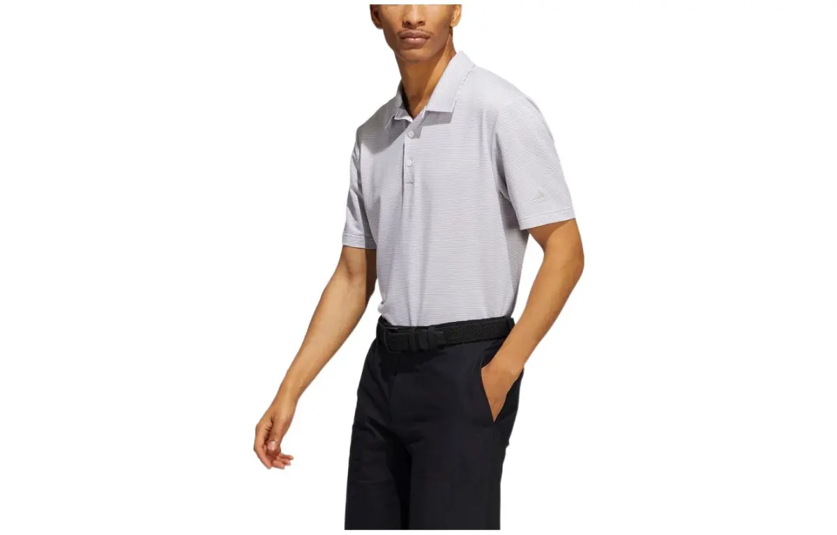 Adidas Polo Shirts Men's Gray Polo Collar Moderate Straight Fit