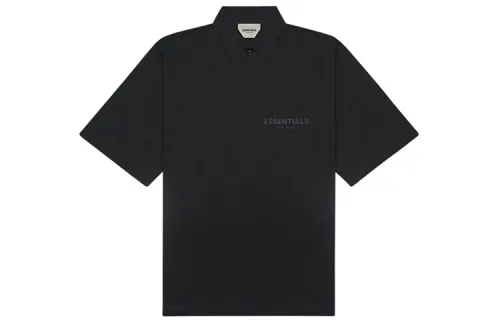 Fear Of God Essentials Short Sleeve Boxy Polo Weathered Black