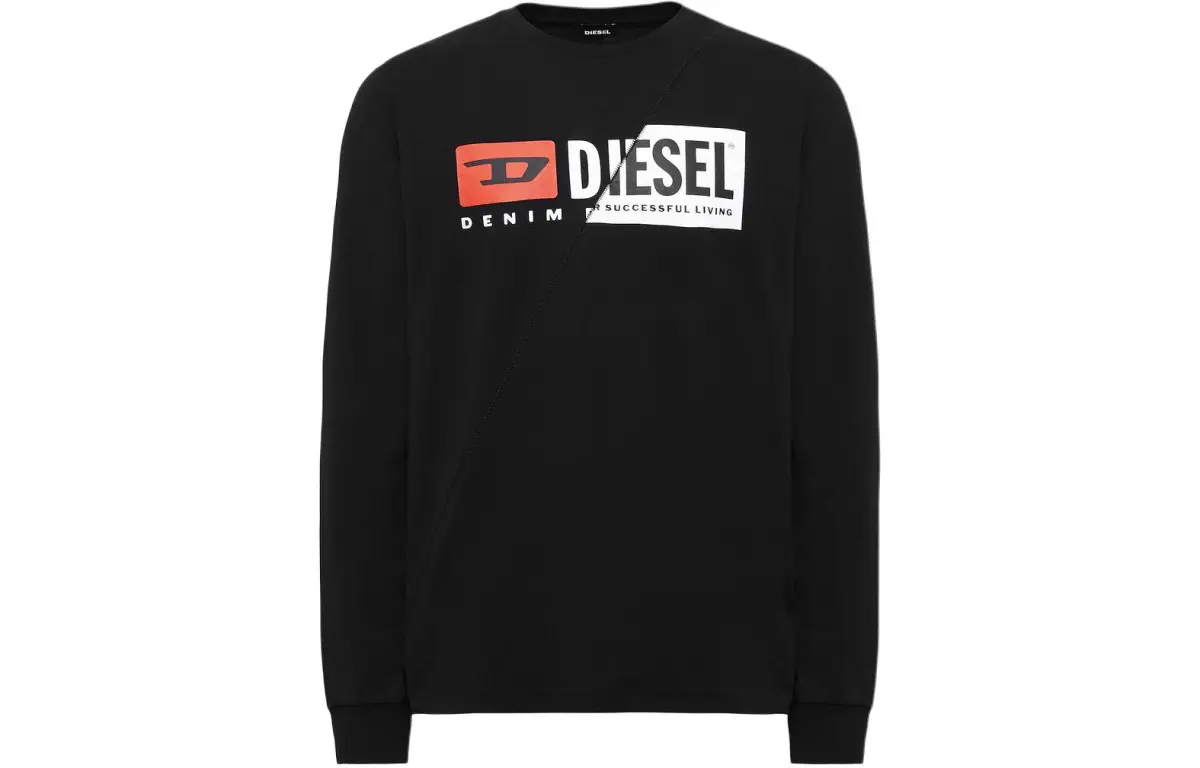 DIESEL Sweatshirts Men's Black Crew Neck Moderate Regular