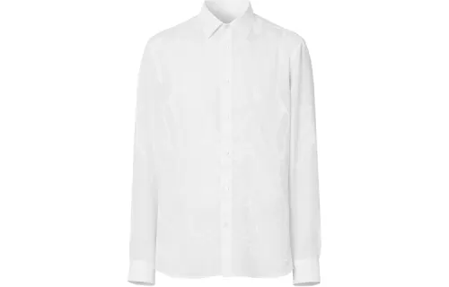 Burberry Shirts Men's White Lapel Moderate Shirt
