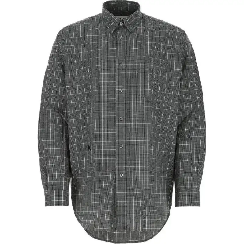KENZO Shirts Men's Gray Lapel Moderate Shirt