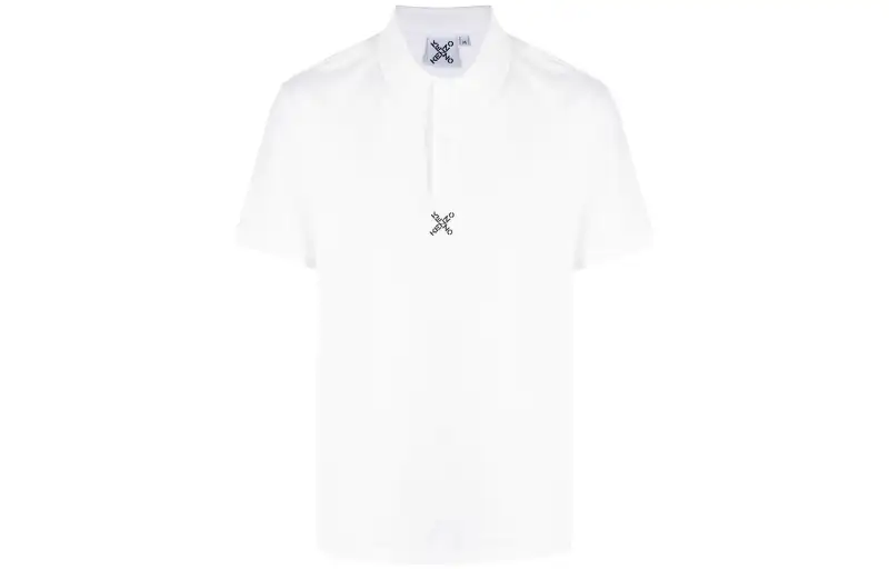 KENZO Polo Shirts Men's White Polo Collar Moderate Straight Fit