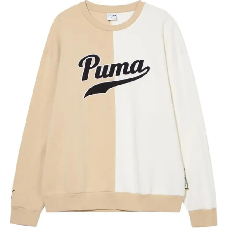 PUMA Sweatshirts Unisex Ecru Crew Neck Moderate Regular