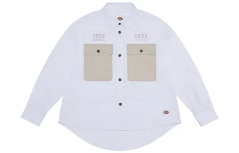 Dickies Shirts Unisex White Moderate Workwear