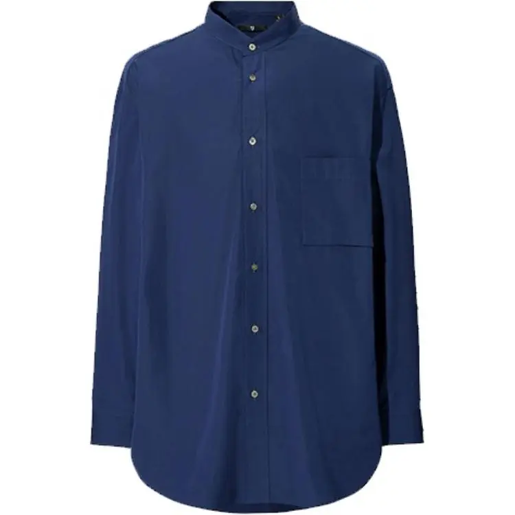 UNIQLO X JIL SANDER Jil Sander Shirts Men's Blue Stand Collar Moderate Shirt