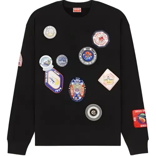 KENZO Logo-patches Drop-shoulder Sweatshirt
