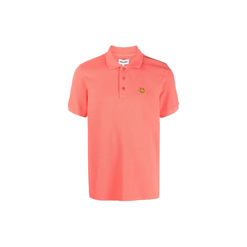 KENZO Polo Shirts Men's Coral Powder Polo Collar Moderate Straight Fit