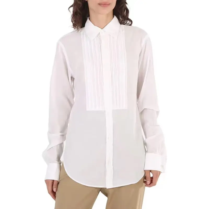 Burberry Shirts Unisex White Lapel Moderate