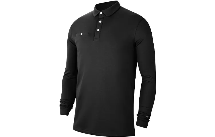 Nike Polo Shirts Men's Black Polo Collar Moderate Straight Fit