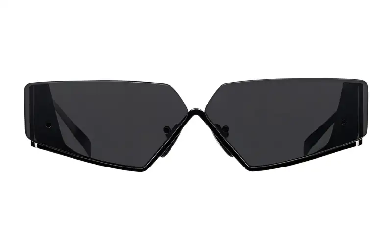 PRADA Alloy Irregular Shape Sunglasses Women's Black