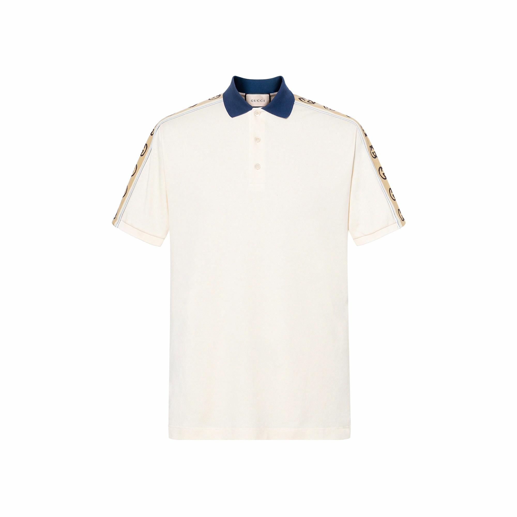 Мужская футболка Gucci LogoPolo (слоновая кость)