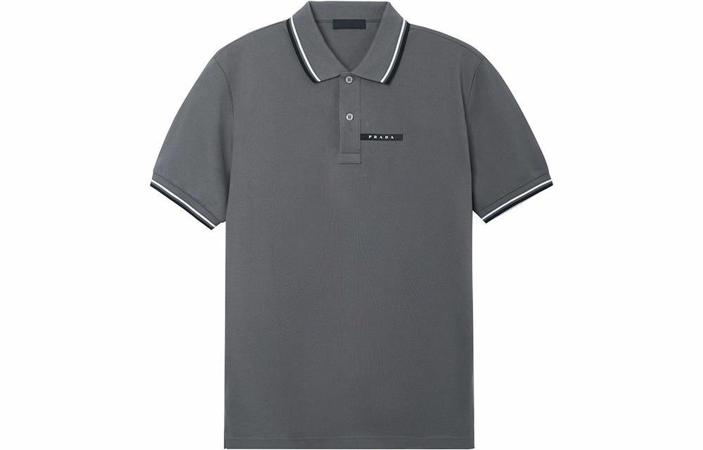 Мужские футболка Prada PRADA SS20 Polo (серый)