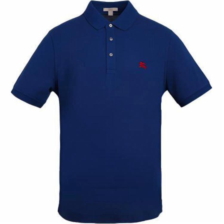 Мужская футболка Burberry Burberry polo (темно-синяя)