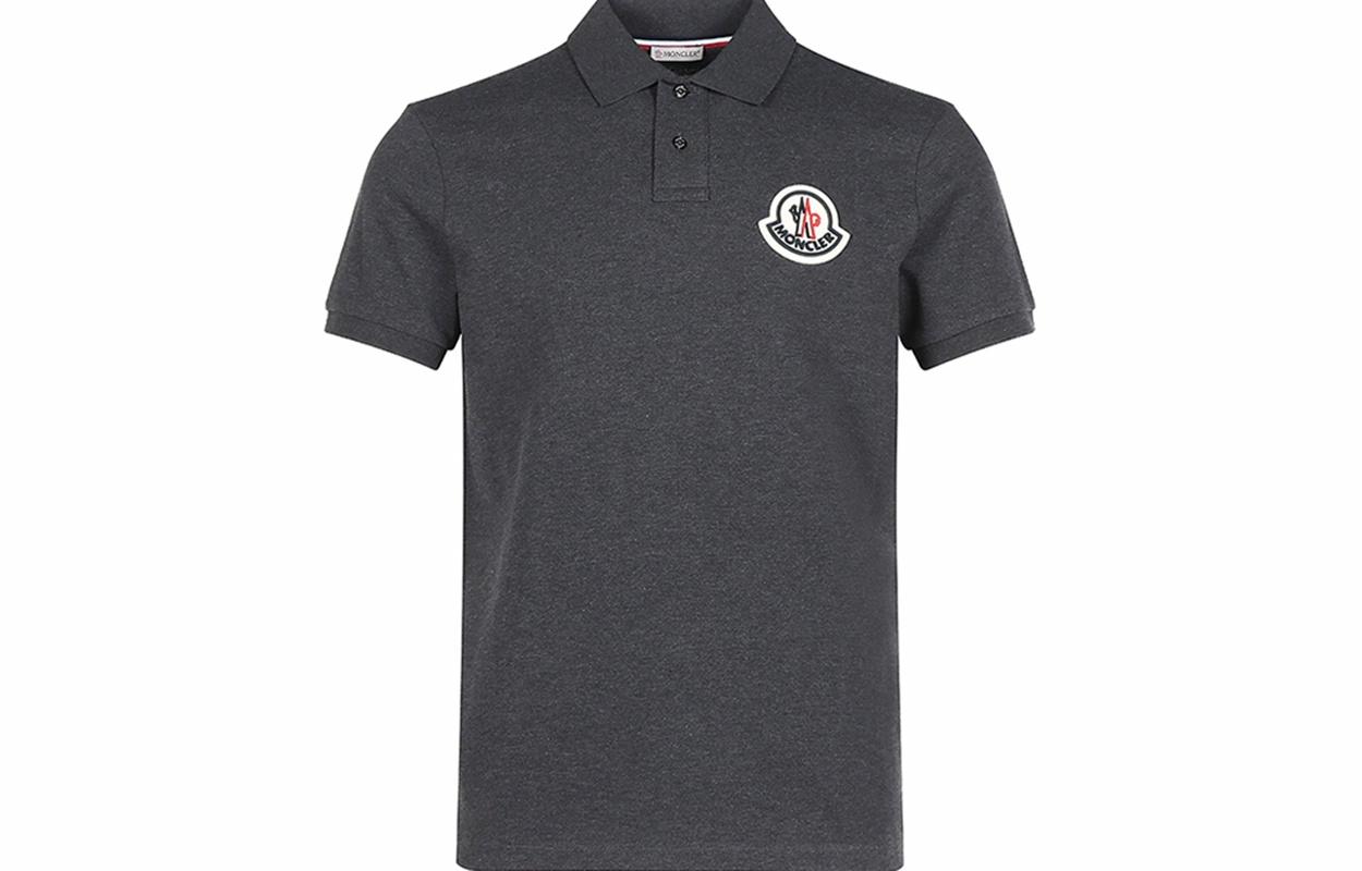 Мужская футболка Moncler поло (темно-серая)