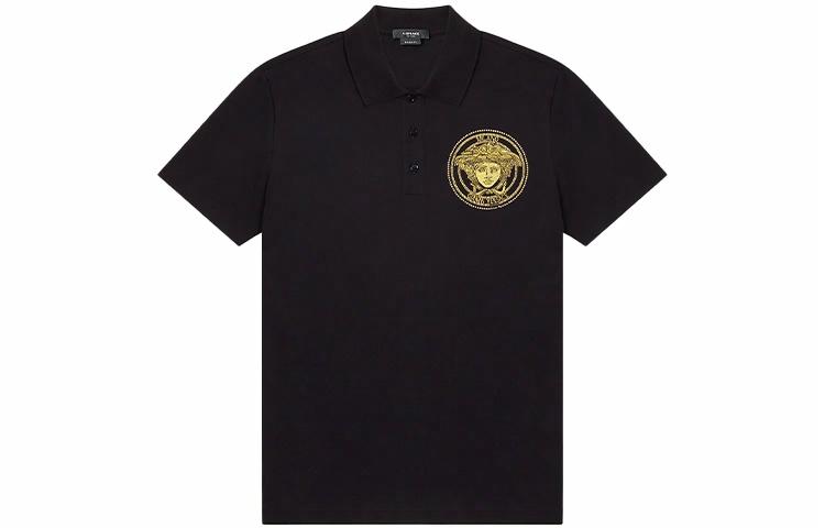 Мужская футболка Versace Polo (черная)