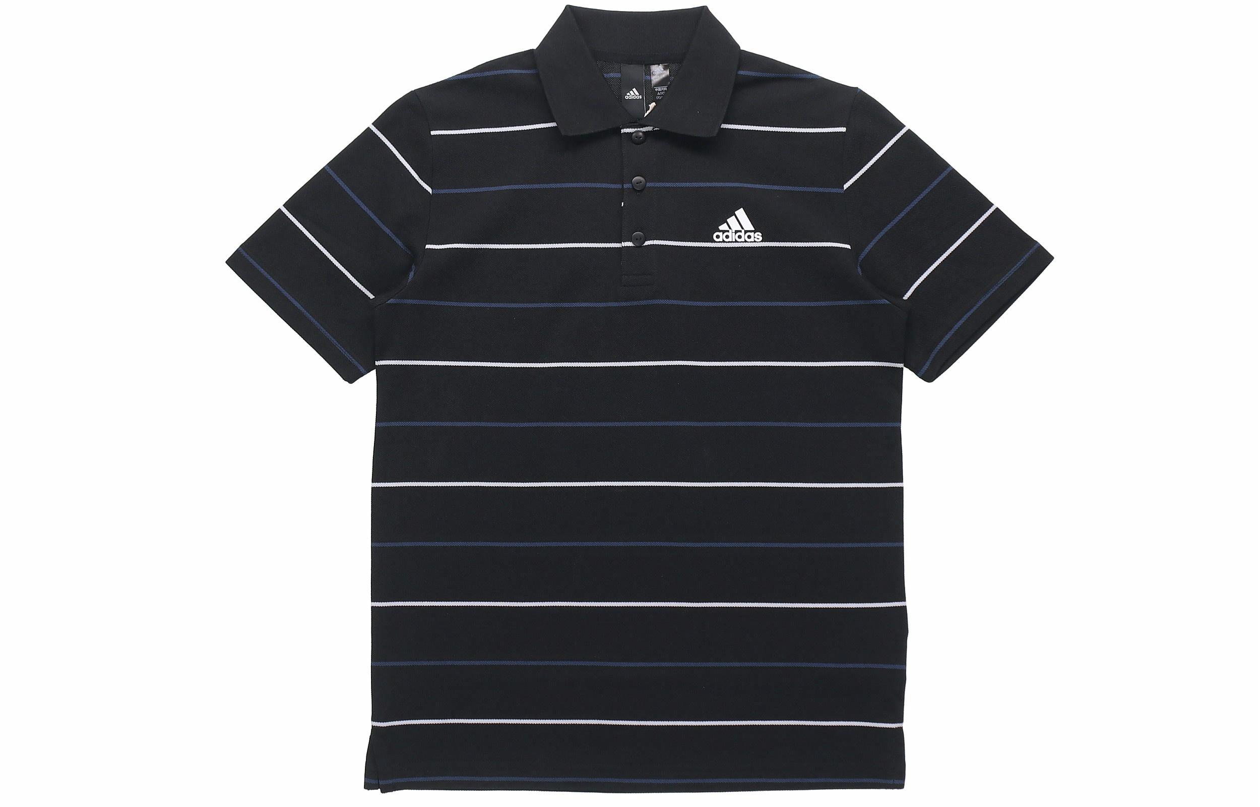 Мужская футболка поло adidas Fi Polo Yarndye Polo (черно-полосатая) — фото 1