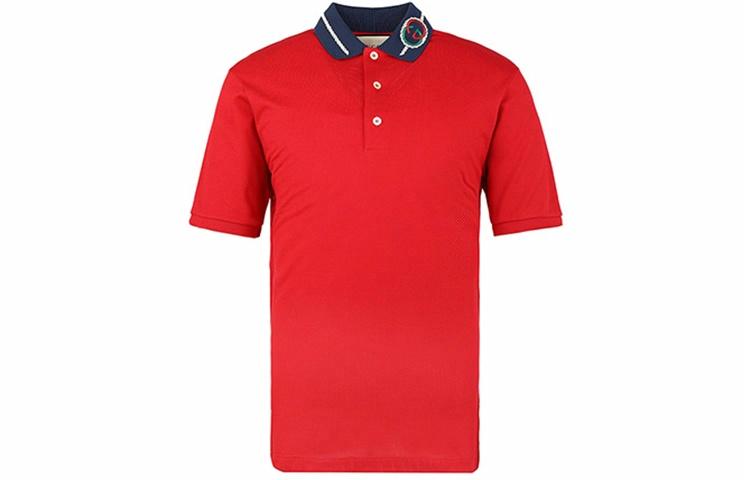Мужская футболка Gucci LogoPolo (красный) — фото 1
