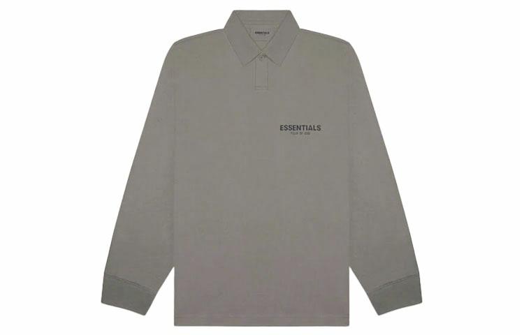 Поло Fear of God Essentials FW20 Long Sleeve Polo Shirt Cement (серое)