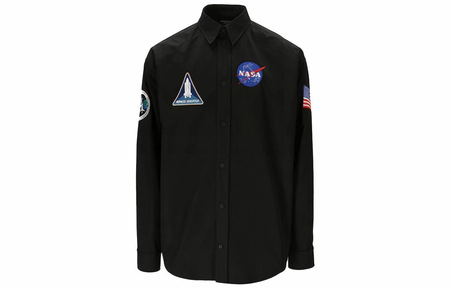 Мужская рубашка Balenciaga NASA (черная)