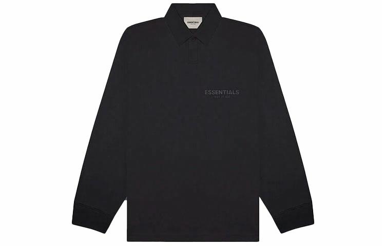 Поло Fear of God Essentials FW20 Long Sleeve Polo Shirt Black (черное) — фото 1