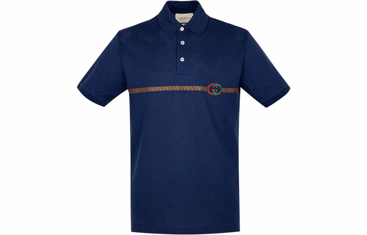Мужская футболка Gucci Logo (синяя)