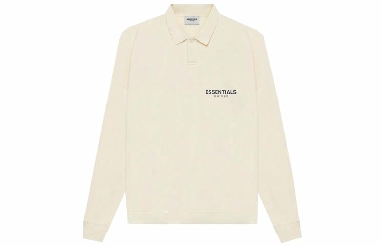 Футболка Fear of God Essentials SS21 Long Sleeve Polo (кремовая)