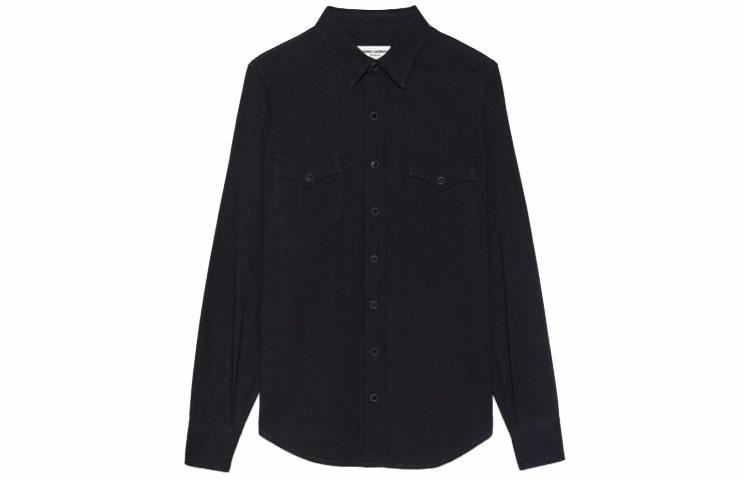 Мужская рубашка SAINT LAURENT (черная)