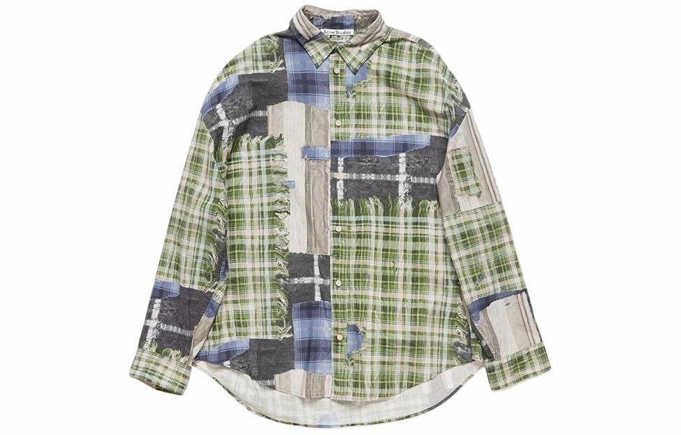 Мужская рубашка Acne Studios SS24 3D (зеленая)