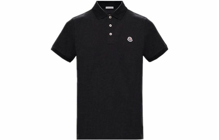 Мужское поло Moncler Pearl Buttons Polo (черное)