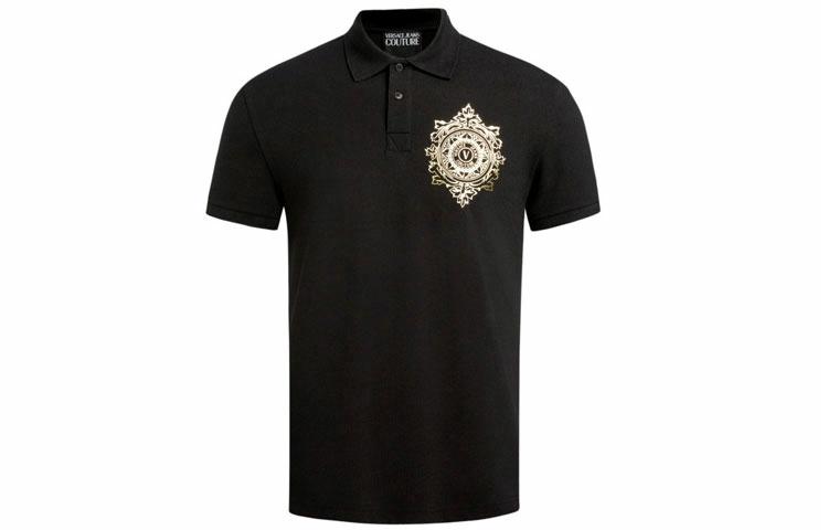 Мужское поло Versace Jeans Couture с логотипом (черное)